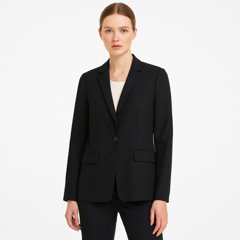 J.Crew Regent Black Wool Blazer Jacket Women Size 2 Tall Career Wear Office